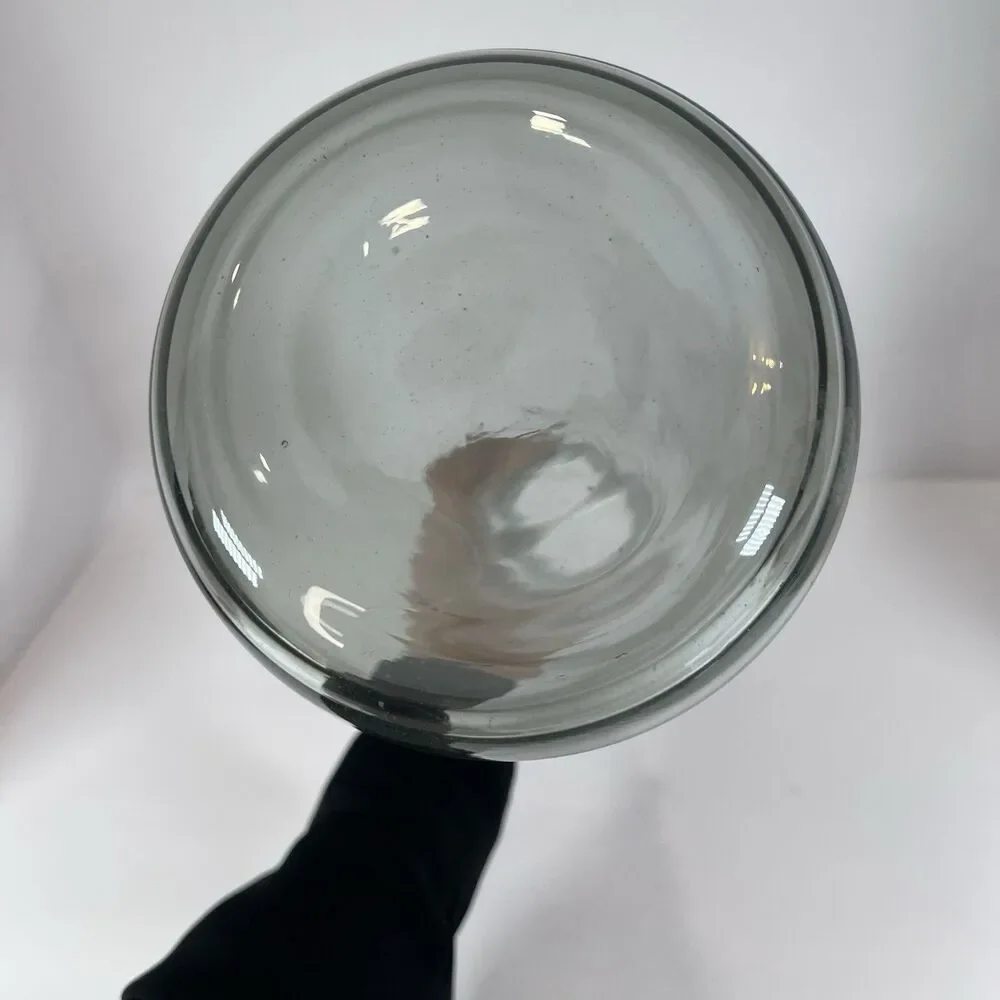 West‎ Elm Modern Clear Smoke Gray Recycled Glass Vase Hand Blown 12 3/4”